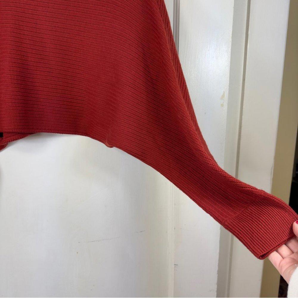 Aritzia Wilfred Free Lolan Red Merino Wool Cropped Sweater - Brick - Xs View 3